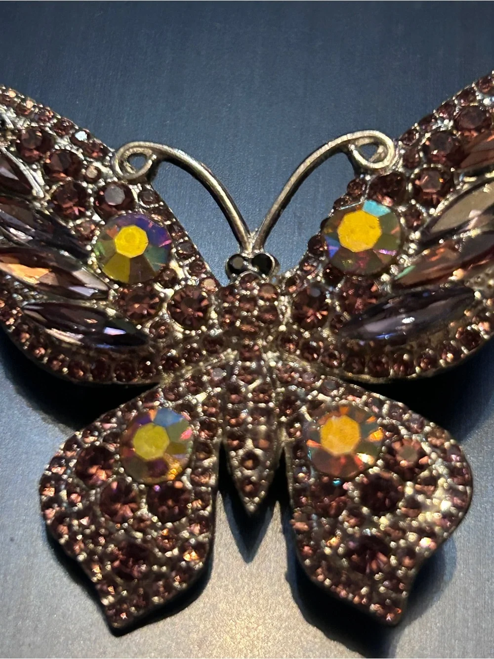 Purple Crystal Butterfly Brooch - Sparkling Women’s Jewelry